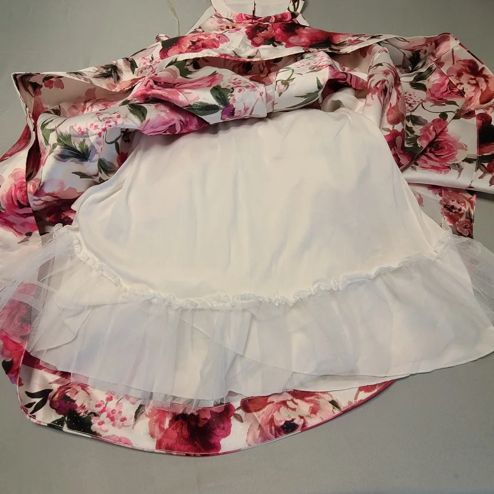 Speechless Kids High Low Dress Girls 16 Pink White‎ Floral Halter Formal Party